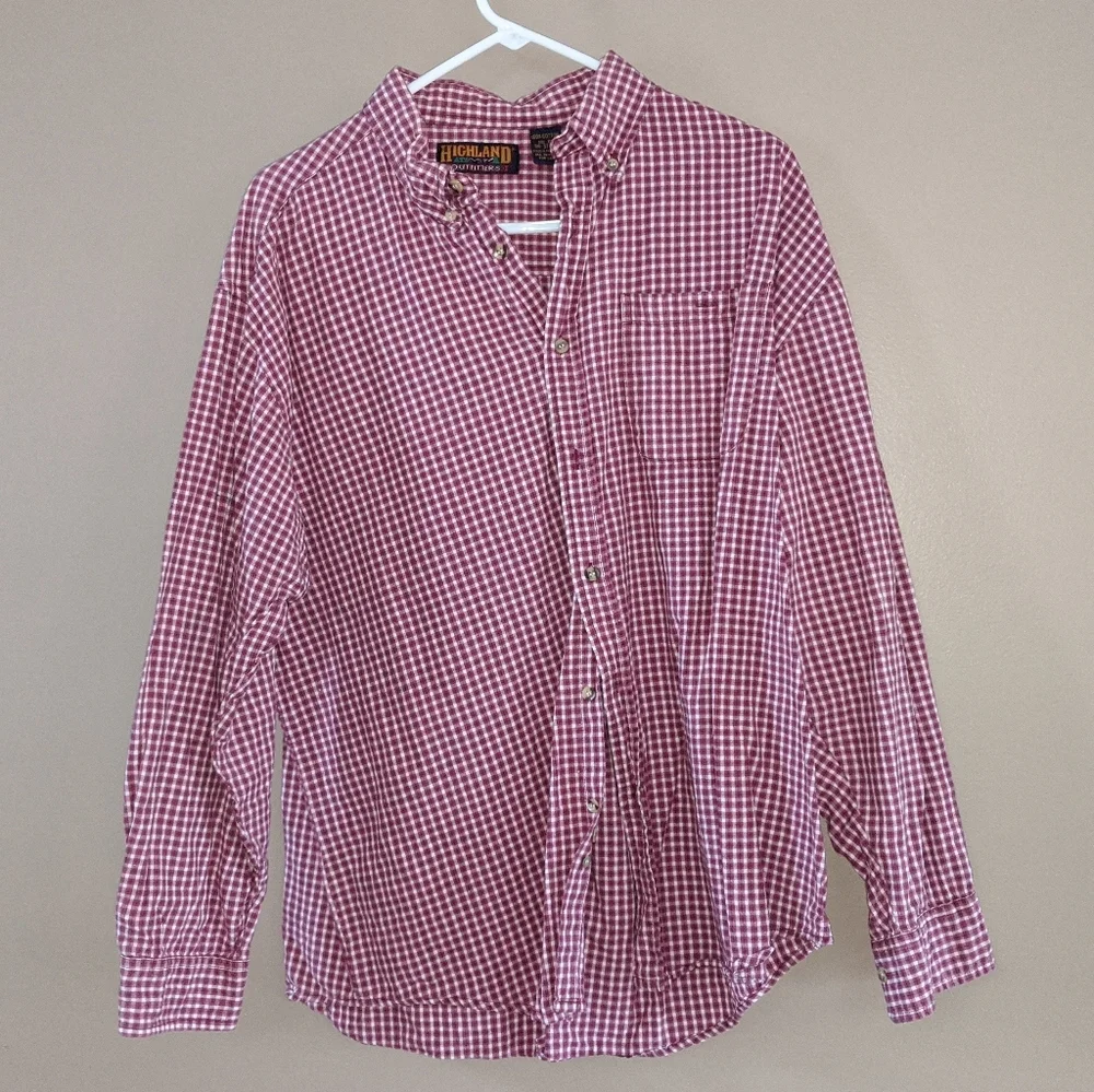 Highland Outfiters Red Checkered Button Down